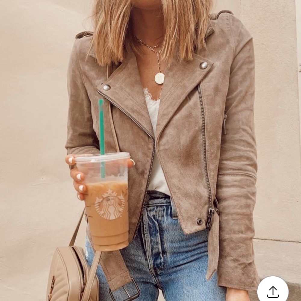 Blank NYC Suede Moto Jacket - Sand
